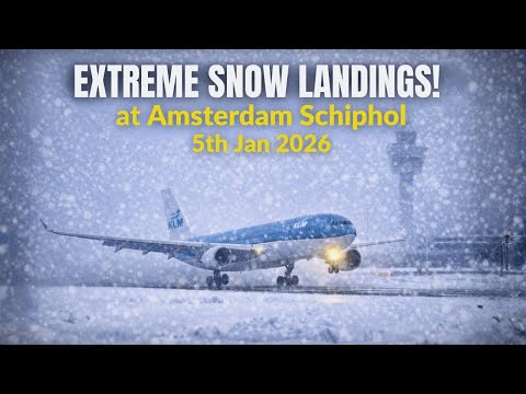 Severe Snow Landings at Amsterdam Schiphol | Winter Operations January 2026 | KLM 787-10, A330