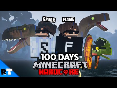 We Survived 100 Days On Jurassic Island in Minecraft Hardcore!