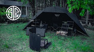 【キャンプ4K】#43 買って良かった物で天気予報見づにキャンプ来たら、1日雨だった。ハプニングだらけの無骨キャンプ【ミニマルワークス】グラマーシェルター【キャンパーズコレクション】キャンプテーブル