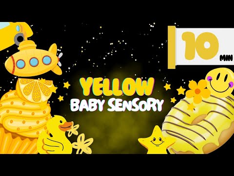 Baby Sensory Video: YELLOW MAGIC + Fun and Happy Music + High Contrast For Babies in 4K