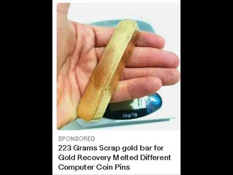 SPONSORED 223 Grams Scrap gold bar for Gold Recovery Melted Different Computer Coin Pins