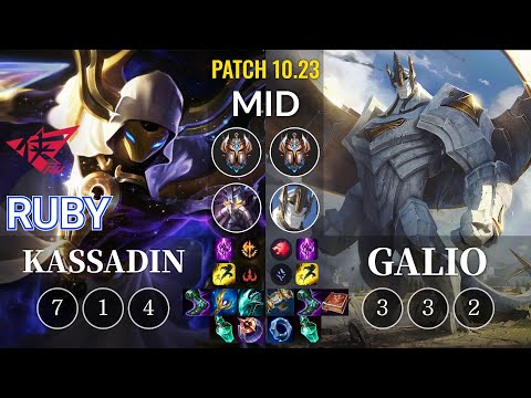 RW Ruby Kassadin vs Galio Mid - KR Patch 10.23