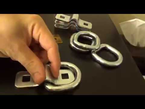 4-Pack 3/8" Silver Steel D Ring Cargo Tie-Down Anchors with Bolt-on Mounting Clips