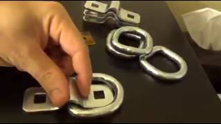 4-Pack 3/8 Silver Steel D Ring Cargo Tie-Down Anchors with Bolt-on Mounting Clips