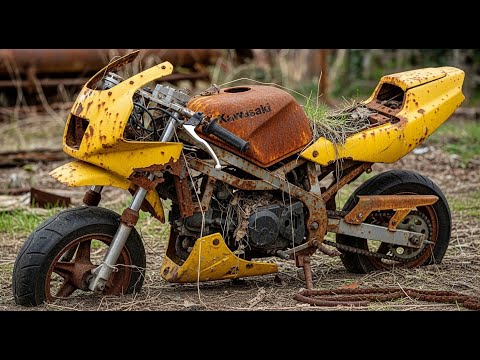 Läuft sie? Restaurierungstest einer verlassenen KAWASAKI Ninja 400 Minibike