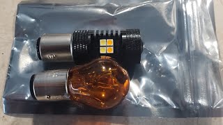 My review on the AUXLIGHT 1157 2057 2357 7528 BAY15D P21/5W Switchback LED Bulbs