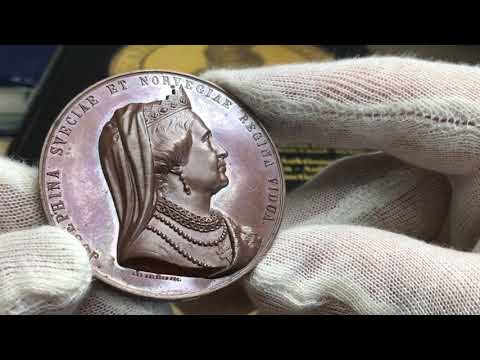 Drottning Josephinas 50-års minne, vacker bronsmedalj - Presenteras av Roberto Delzanno Mynthandel