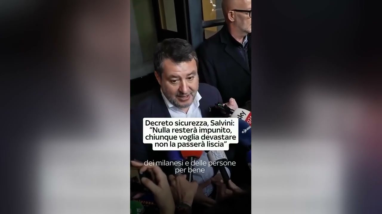 SALVINI: «MILANO BLINDATA DA 500 MILITARI: ORA CHI SFASCIA PAGA LUI O PAGANO I GENITORI»