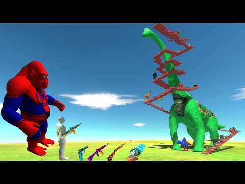 SPIDERMAN GORO + FPS AVATAR vs BRACHIOSAURUS Death Fall PARKOUR - ARBS