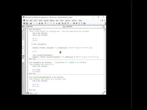 VBA parameter passing byRef and byVal explained
