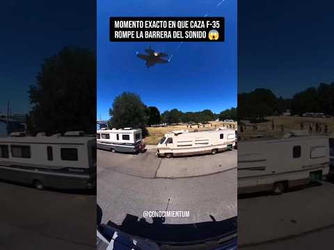 Momento exacto en que un CAZA F-35 Rompe barrera del Sonido! 🤯#Ingenieria #avion #jet #curiosidades