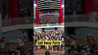 The sail away party on the Disney Wish Cruise Ship is very high energy. #cruise #disneycruise