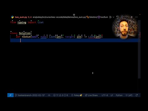 Cursorless Talon voice coding demo: Two sum