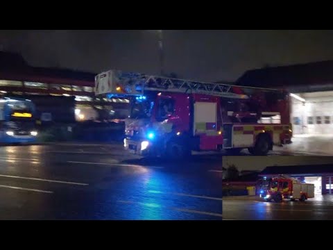 Stretford Fire Station TL and Pump Turnout l GMFRS