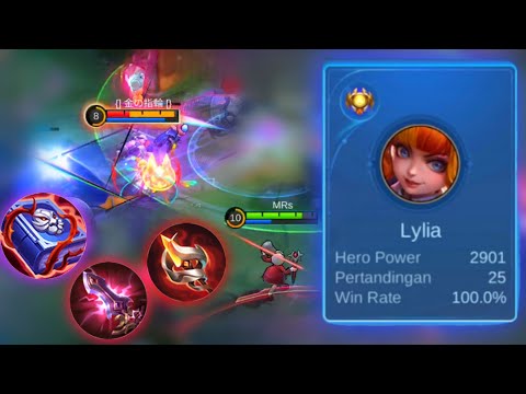 25 MATCH 100%!! BUILD LYLIA 2024 | LYLIA BUILD TERSAKIT SEASON 32 - Lylia Gameplay