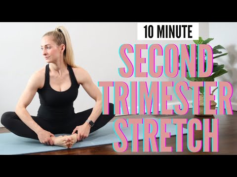 10 Minute Second Trimester Pregnancy Stretch + Mobility - relieve tight muscles during pregnancy