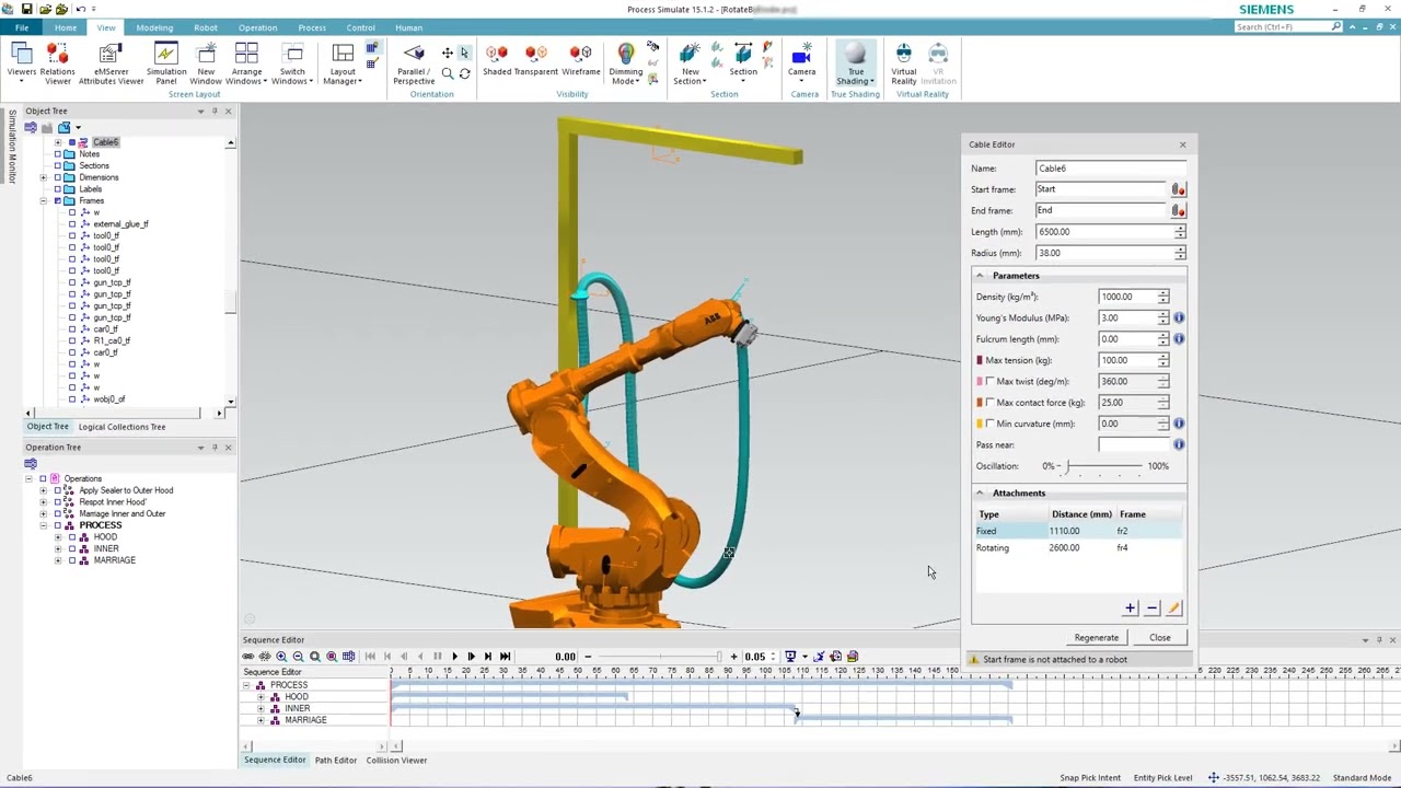 [Tecnomatix Process Simulate] How to create more attachments for robot cables