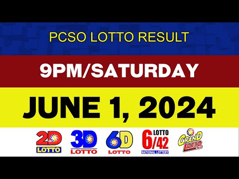 PCSO Lotto Result Today JUNE 1 2024 9pm 2D 3D 4D 6D 6/42 6/45 6/55 6/58