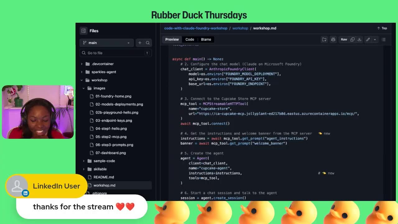 Rubber Duck Thursdays: Building Agents with Copilot - Tech Hub