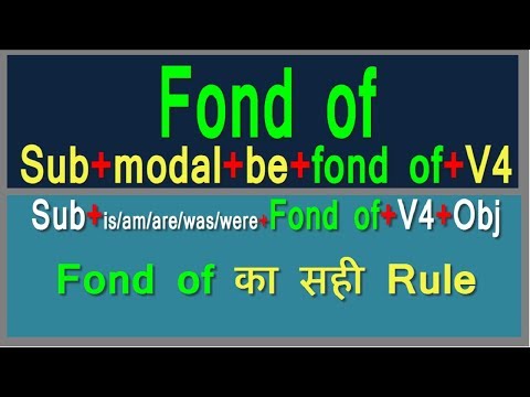 How To Use "Fond of" with Modal Verb in English Grammar in Hindi Video