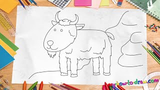 How to draw a goat - Easy step-by-step drawing lessons for kids