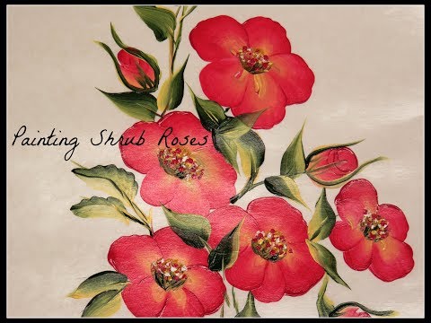 Painting Shrub Roses | Hand Painted Flowers | Tutorial | Aressa | Brushstrokes | 2018 Video