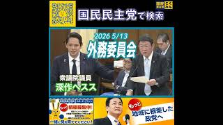 国民民主党 深作ヘスス 外務委員会 5月13日