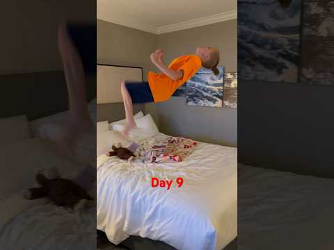 Day 9 100 Day Backflip Challenge - Hotel Bed Flips #flip #tricks #100
