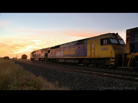 3AM5 Pacific National Freight Train At Sunrise  (17/2/2021) - PoathTV Australian Railways