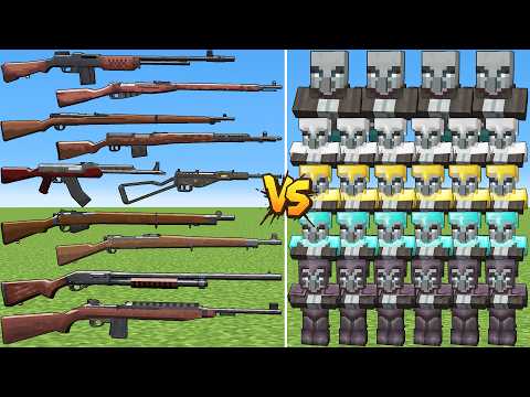 What TaCZ WW2 Gun Can Defeat The Most Illager Family Mobs in Minecraft?