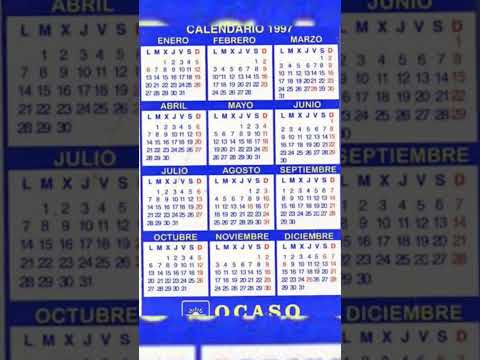 Vídeo: Calendário 1997: Datas, dias da semana e feriados