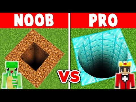 Minecraft NOOB vs PRO: SAFEST UNDERGROUND TUNNEL BUILD CHALLENGE