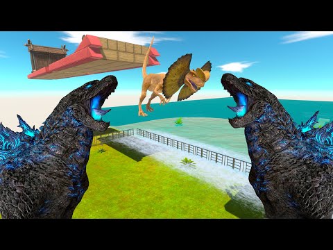 DON'T FALL FROM THE BRIDGE TO GODZILLA TRAP - Animal Revolt Battle Simulator