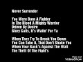 Stan Bush Never Surrender Lyrics