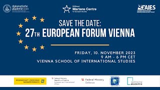 27th European Forum Vienna: Europe’s Major Challenges