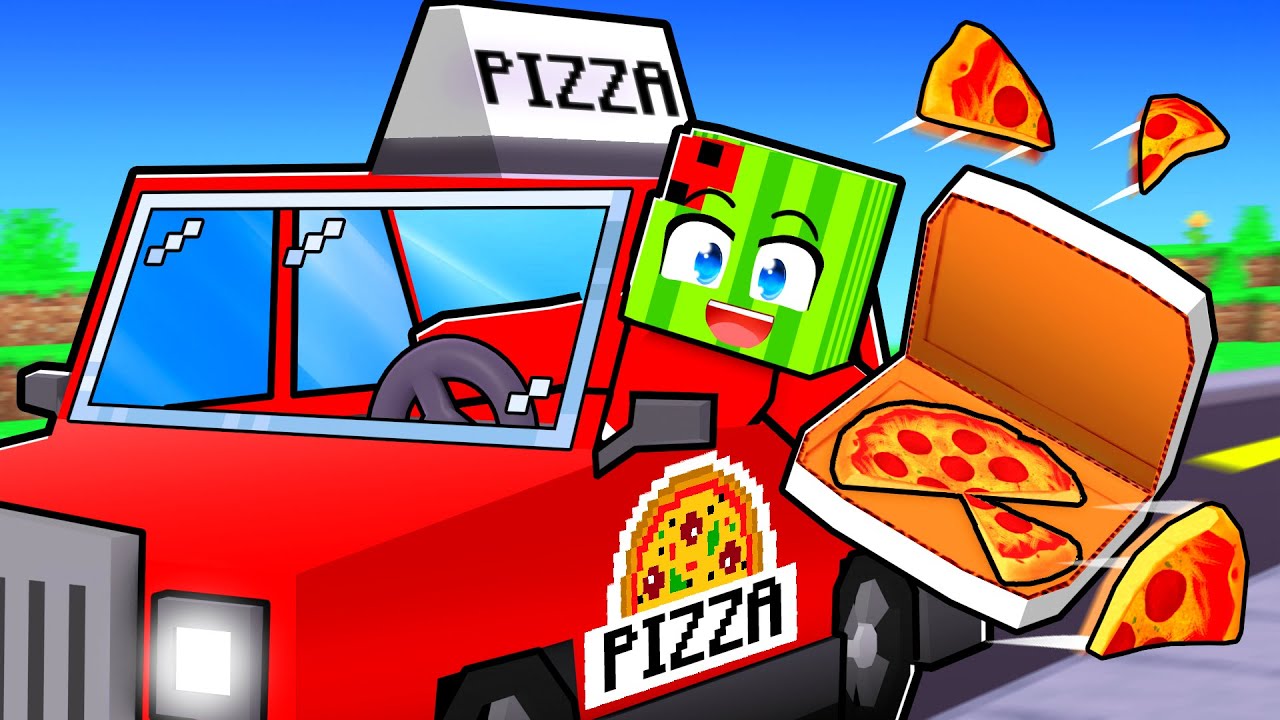 Becoming a PIZZA DELIVERY Driver in Minecraft!