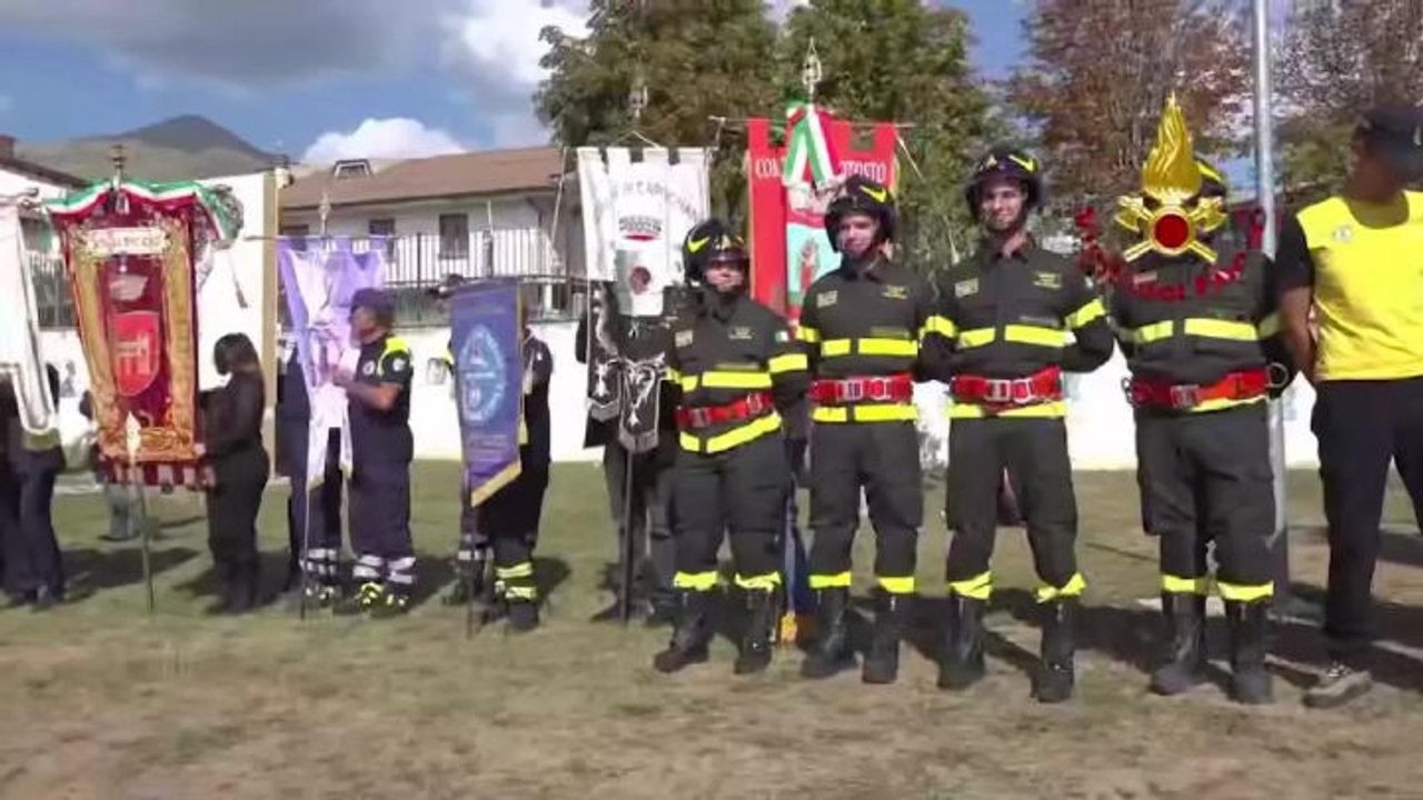 Vigili del Fuoco ad Amatrice per la commemorazione dei 10 anni dal sisma