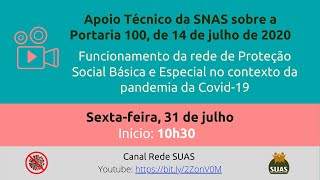 Portaria 100 - Funcionamento da rede de proteção social Básica e Especial no contexto da pandemia