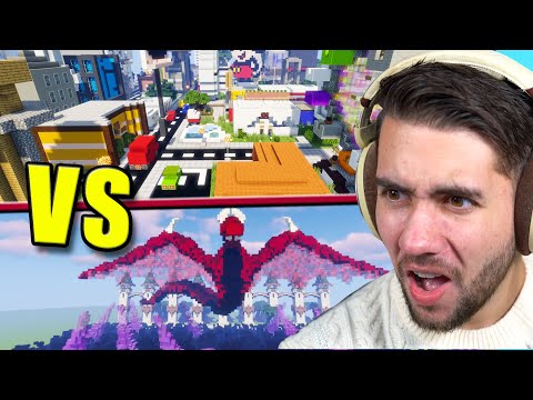 Can 100 Noobs Beat 1 PRO Minecraft Builder in a Build Off?