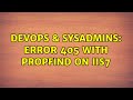 DevOps SysAdmins Error 405 With Propfind On IIS7