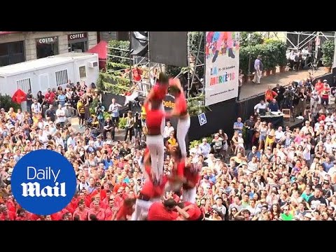 Human castle collapses during La Mercè Festival in Barcelona