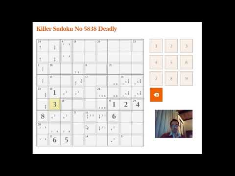 Solving the Deadly-rated Killer Sudoku: 27 Jan 18