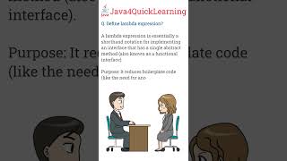 Define lambda expression? #corejava #interviewquestions #lamda #expression #java4quicklearning
