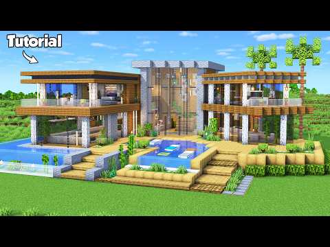 Minecraft: ULTIMATE SURVIVAL HOUSE TUTORIAL (Easy to Follow) #5 - Interior in Description!