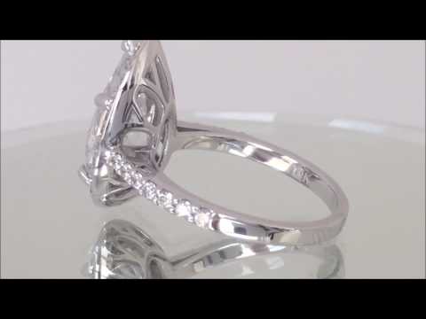 4.40 carat Diamond Engagement Ring - Pear Shape F SI3 | BigDiamondsUSA
