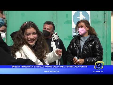 Barletta - Hugs brother back from Ukraine, a De Nittis-style surprise