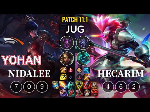 HLE yoHan Nidalee vs Hecarim Jungle - KR Patch 11.1
