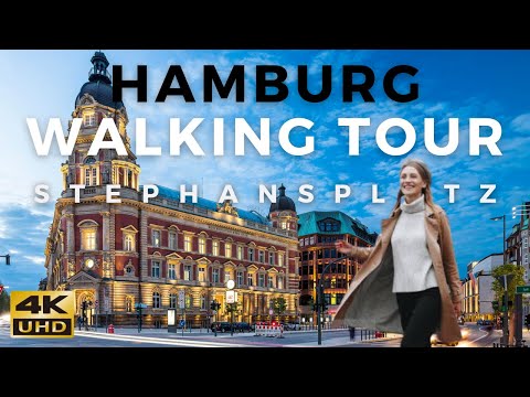 4K 60FPS - HAMBURG Walk -  Stephansplatz - Gänsemarkt - Germany 🇩🇪 - City Walk UHD  [February 2022]