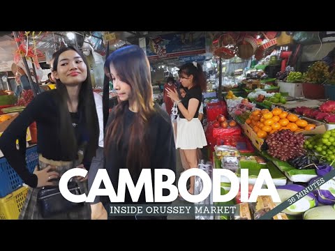 Cambodia Market Walk – Upstairs Orussey Market Phnom Penh | Local Fabrics, Clothes & Daily Shopping