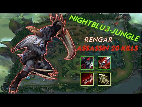 Nightblu3 Jungle – +700 AD Rengar Build Full AD Assassin One hit 20 Kills